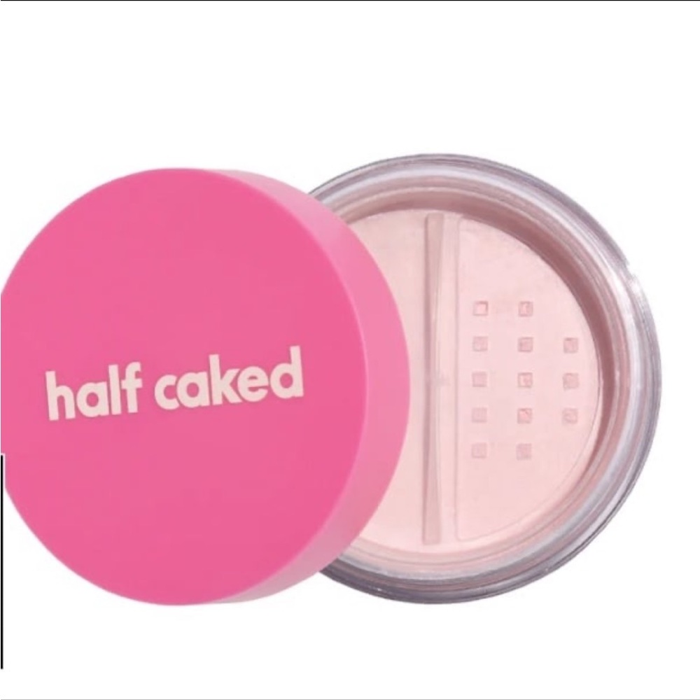 Half Caked Star Bright Loose Setting Powder & Puff in Pink BNIB